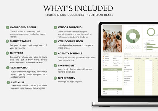 Bridal Shower Planner Spreadsheet