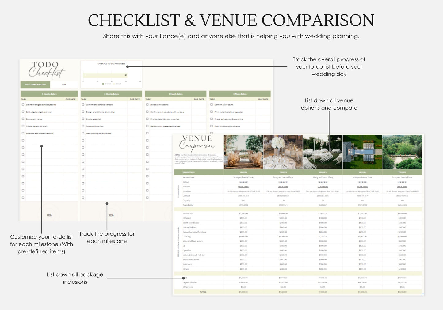 Bridal Shower Planner Spreadsheet