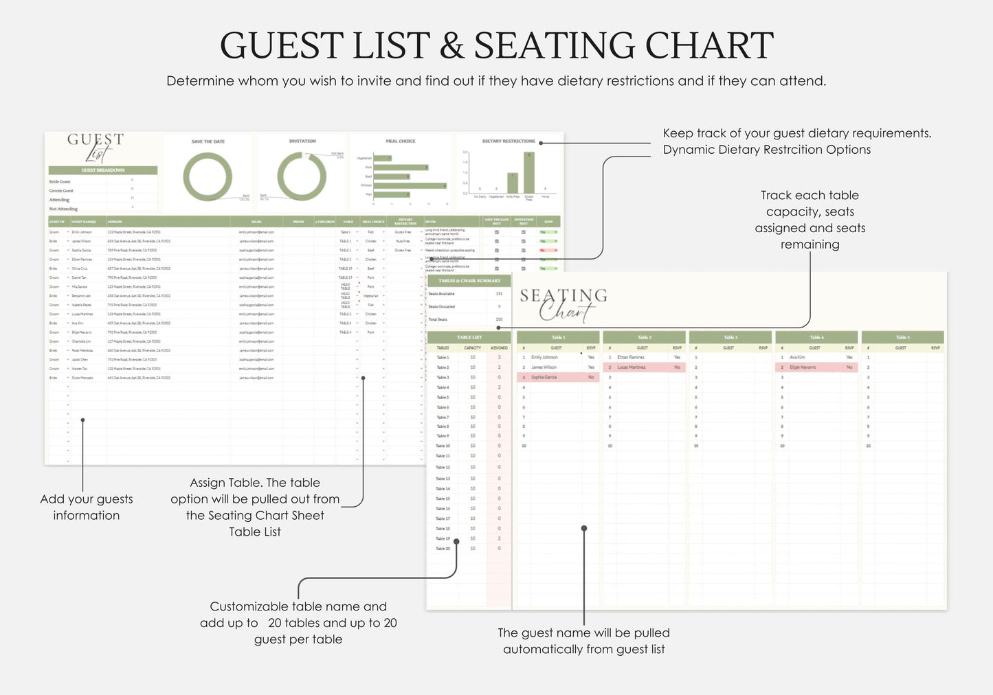 Bridal Shower Planner Spreadsheet