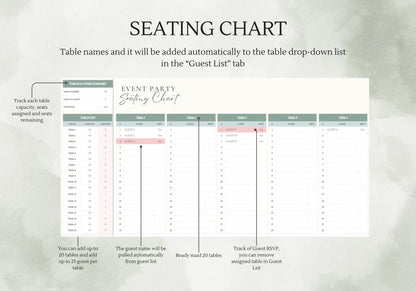 Party Guest List Spreadsheet