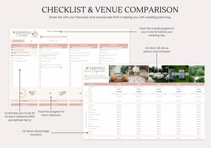 Wedding Planner Spreadsheet, Wedding planning template, Digital Wedding Organizer, Editable Wedding Planner, Wedding Checking