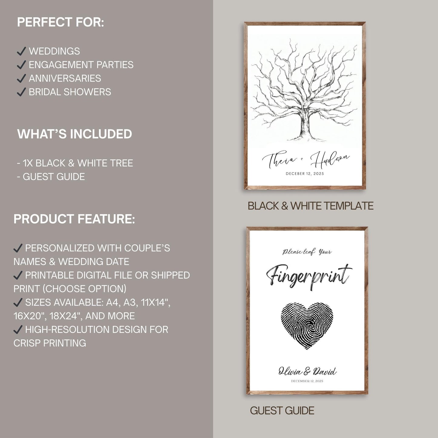 Wedding Fingerprint Tree Guest Book