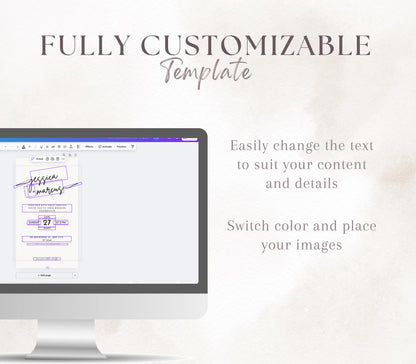Minimalist Wedding Save the Date Canva Template (Digital Download)